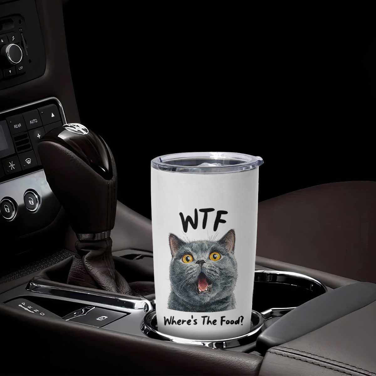 Funny Shocked British Shorthair Cat Tumbler Cup Where Is The Food TS12 Print Your Wear