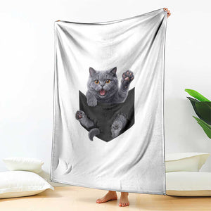 Cute British Shorthair Cat In Pocket Throw Blanket Cat Lover TS12 Print Your Wear
