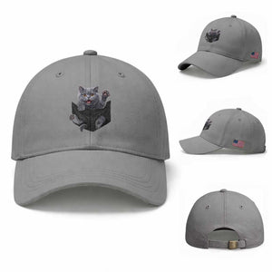 Cute British Shorthair Cat In Pocket Baseball Cap Cat Lover TS12 Baseball Cap Universal Fit Sport Gray Print Your Wear