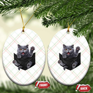 Cute British Shorthair Cat In Pocket Ceramic Ornament Cat Lover TS12 Print Your Wear