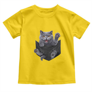 Cute British Shorthair Cat In Pocket Toddler T Shirt Cat Lover TS12 Daisy Print Your Wear