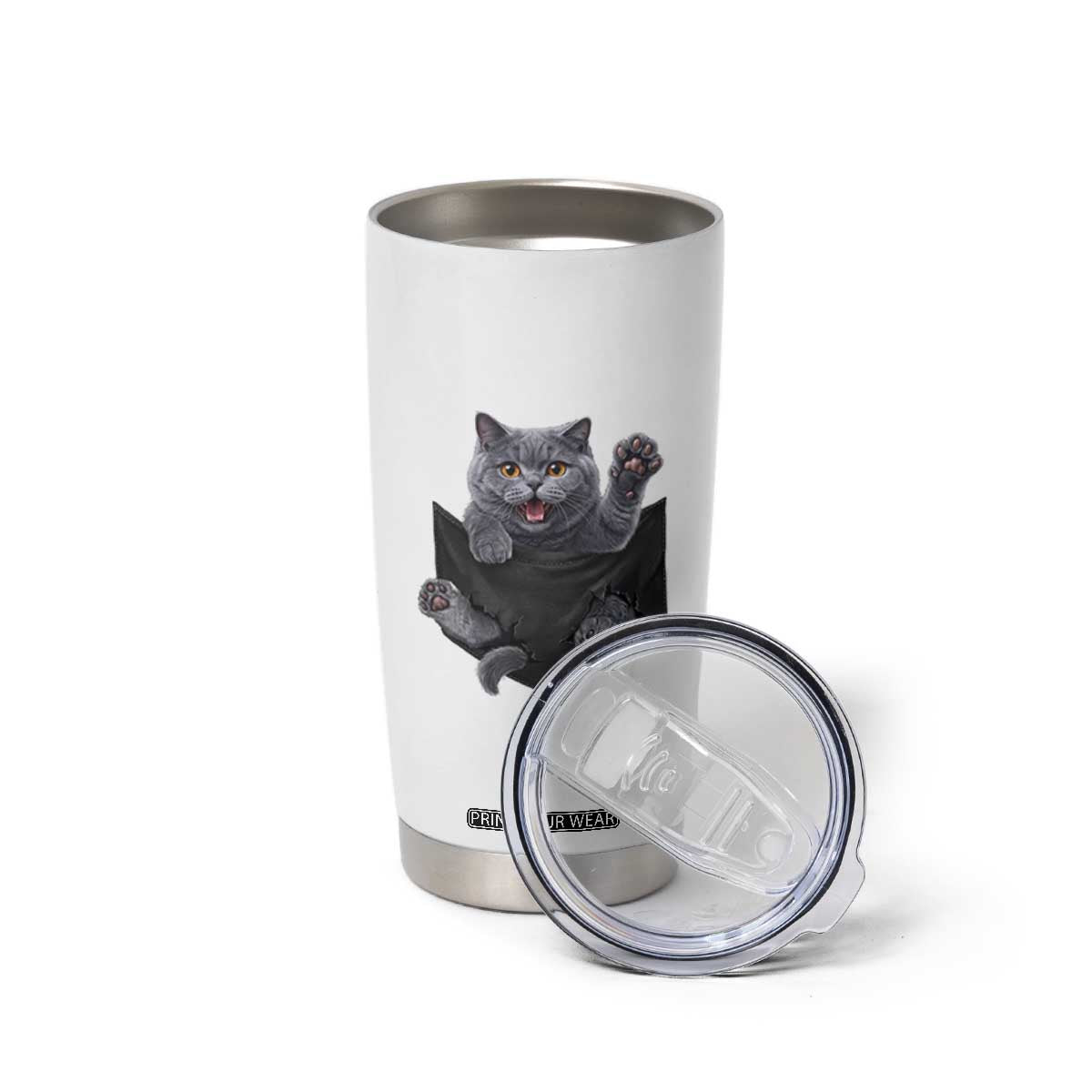 Cute British Shorthair Cat In Pocket Tumbler Cup Cat Lover TS12 Print Your Wear