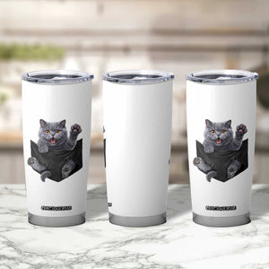 Cute British Shorthair Cat In Pocket Tumbler Cup Cat Lover TS12 Print Your Wear