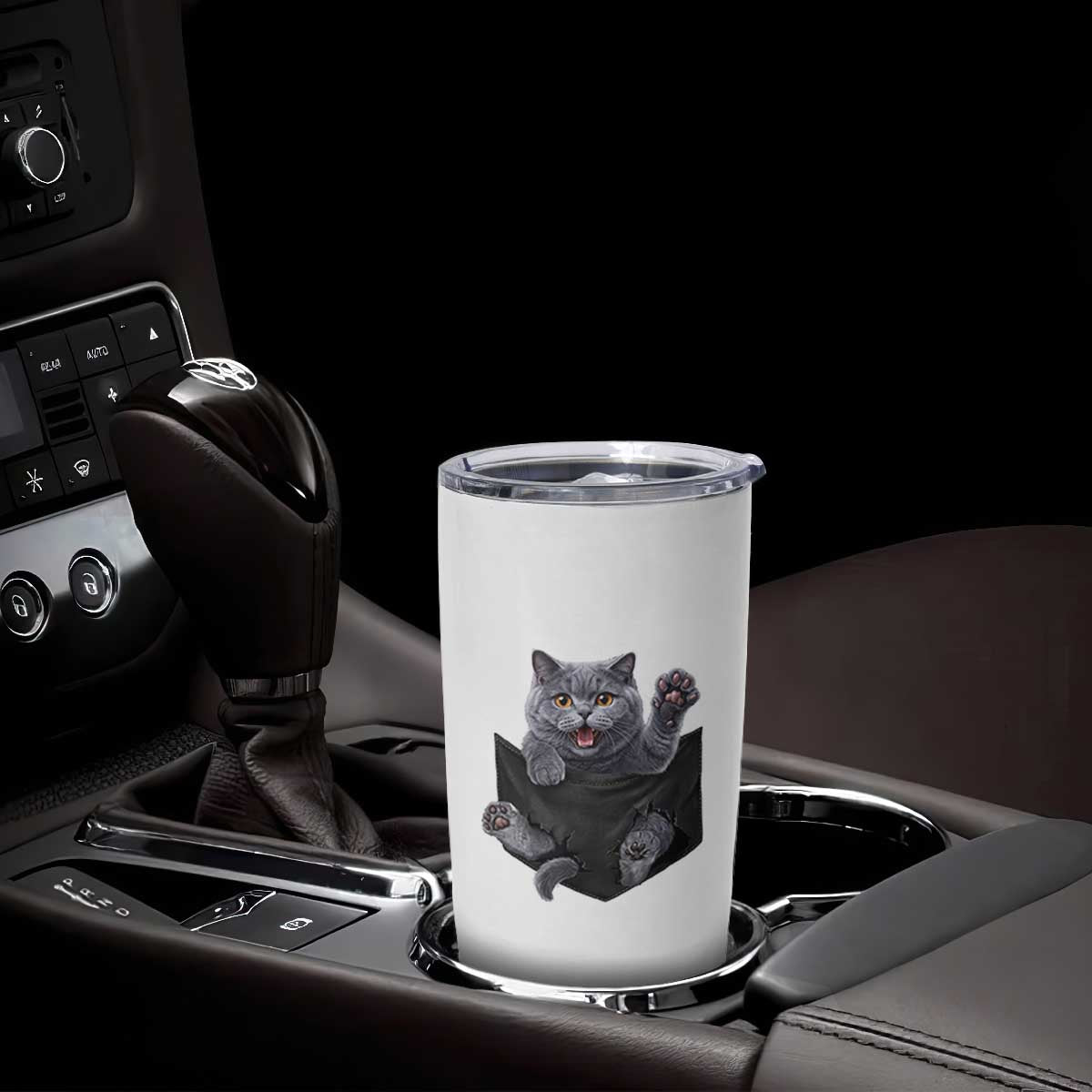 Cute British Shorthair Cat In Pocket Tumbler Cup Cat Lover TS12 Print Your Wear