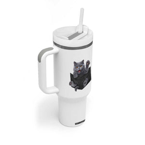 Cute British Shorthair Cat In Pocket Tumbler With Handle Cat Lover TS12 Print Your Wear
