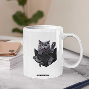 Cute British Shorthair Cat In Pocket Coffee Mug Cat Lover TS12 Print Your Wear