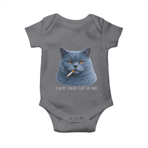 Funny British Shorthair Smoking Baby Onesie I Got That Cat In Me TS12 Charcoal Print Your Wear