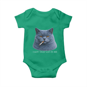 Funny British Shorthair Smoking Baby Onesie I Got That Cat In Me TS12 Irish Green Print Your Wear