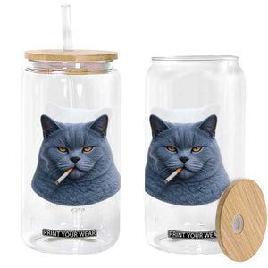 Funny British Shorthair Smoking Glass Can I Got That Cat In Me TS12 Print Your Wear