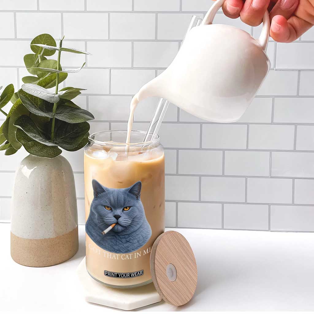 Funny British Shorthair Smoking Glass Can I Got That Cat In Me TS12 Print Your Wear