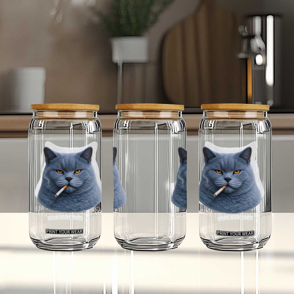 Funny British Shorthair Smoking Glass Can I Got That Cat In Me TS12 Print Your Wear