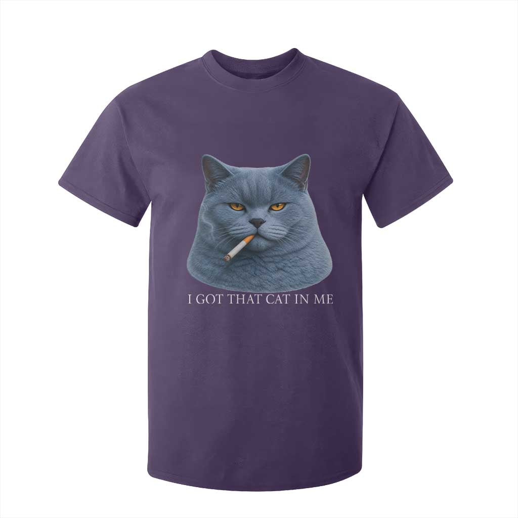 Funny British Shorthair Smoking T Shirt For Kid I Got That Cat In Me TS12 Purple Print Your Wear