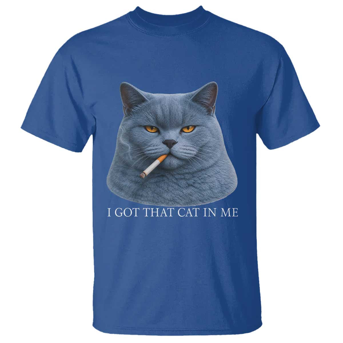 Funny British Shorthair Smoking T Shirt I Got That Cat In Me TS12 Royal Blue Print Your Wear