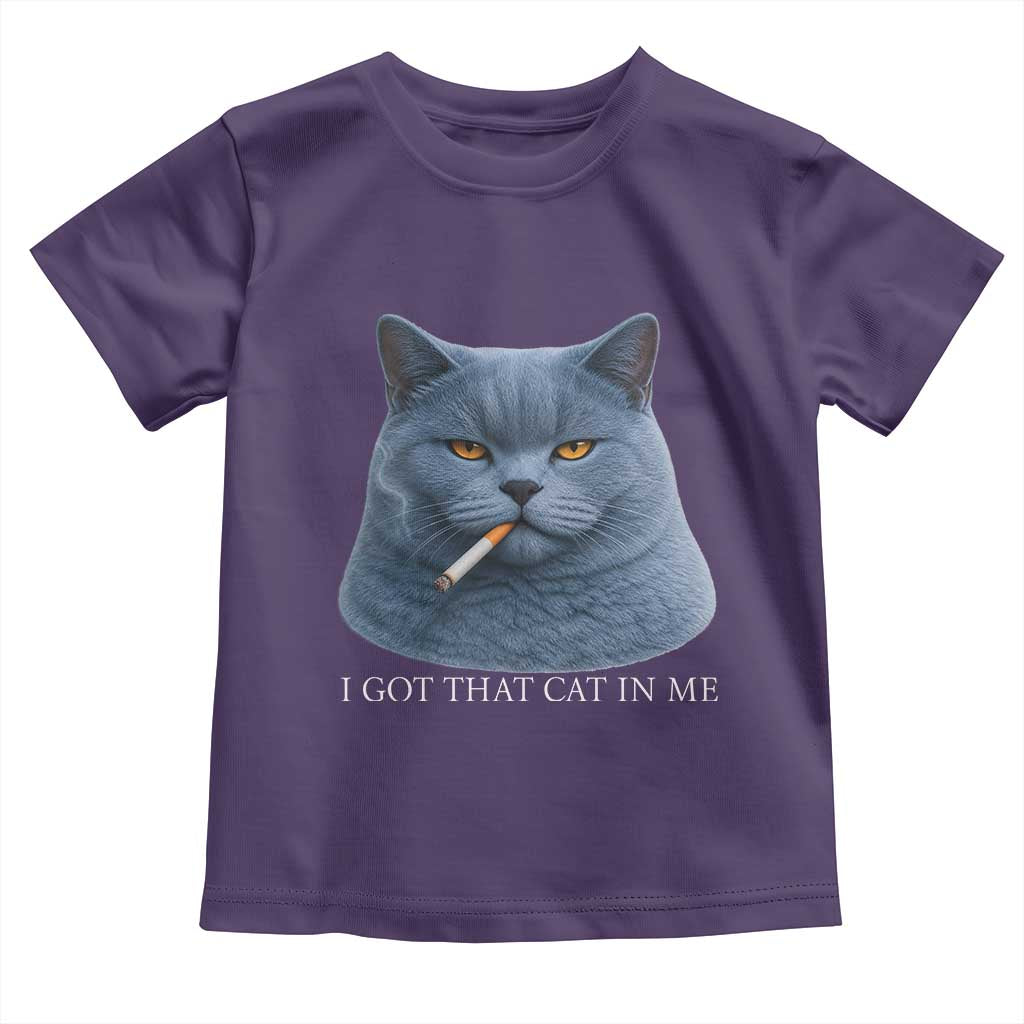 Funny British Shorthair Smoking Toddler T Shirt I Got That Cat In Me TS12 Purple Print Your Wear