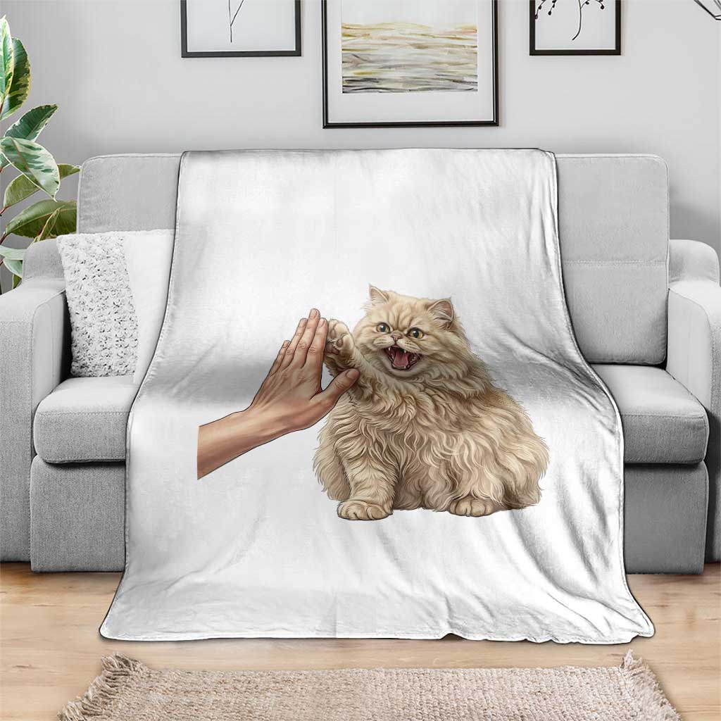 Cute Persian Cat High Five Throw Blanket Cat Lover TS12 Print Your Wear