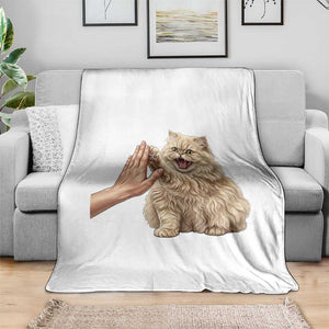 Cute Persian Cat High Five Throw Blanket Cat Lover TS12 Print Your Wear