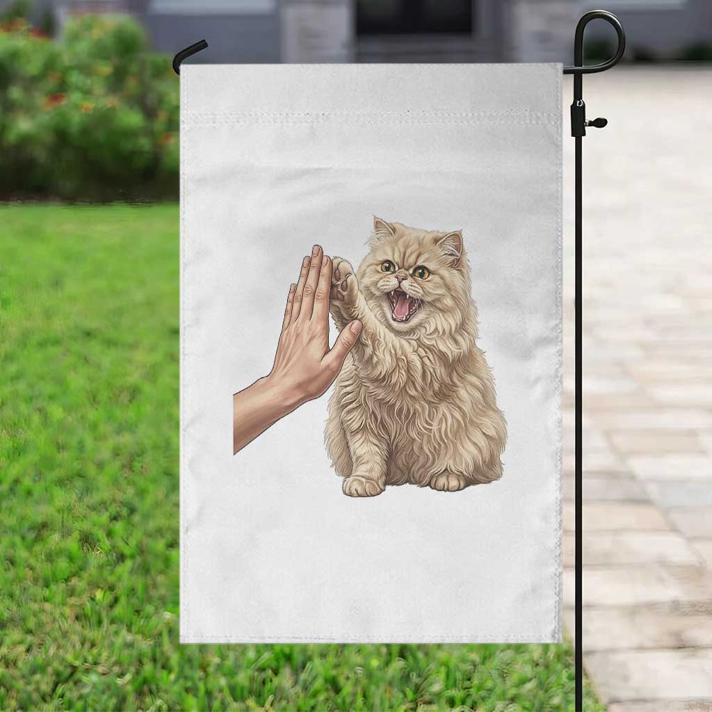 Cute Persian Cat High Five Garden Flag Cat Lover TS12 Print Your Wear