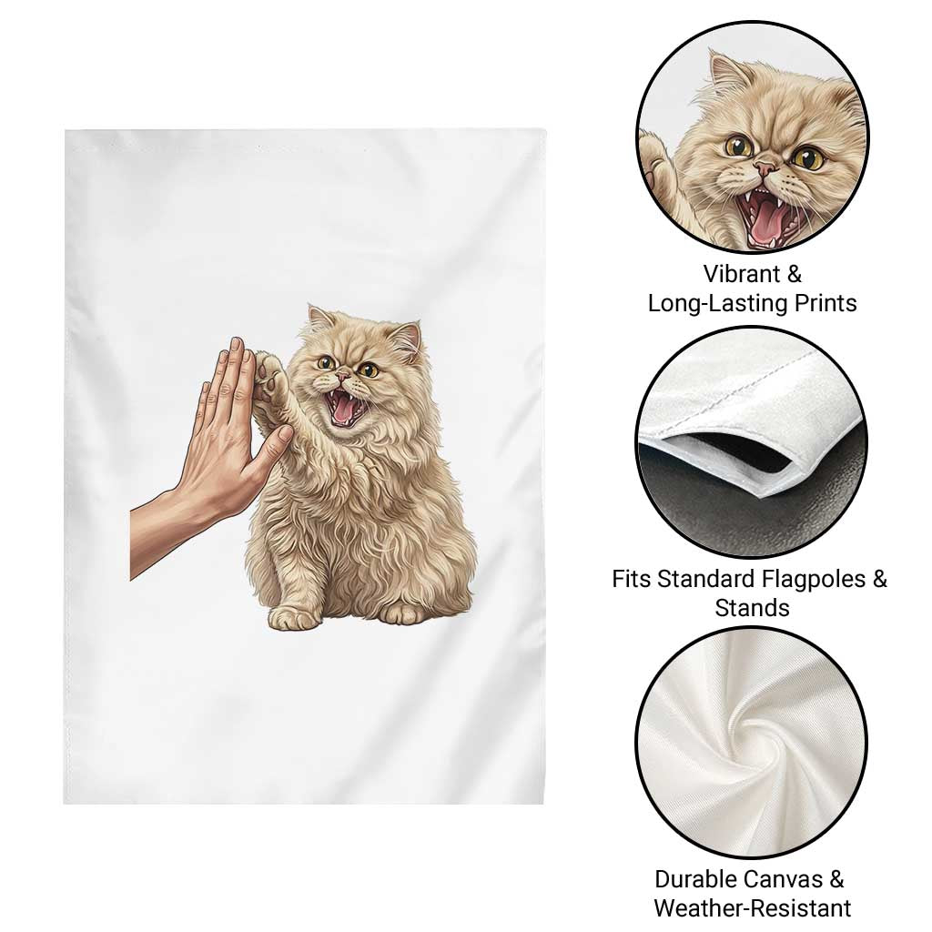 Cute Persian Cat High Five Garden Flag Cat Lover TS12 Print Your Wear