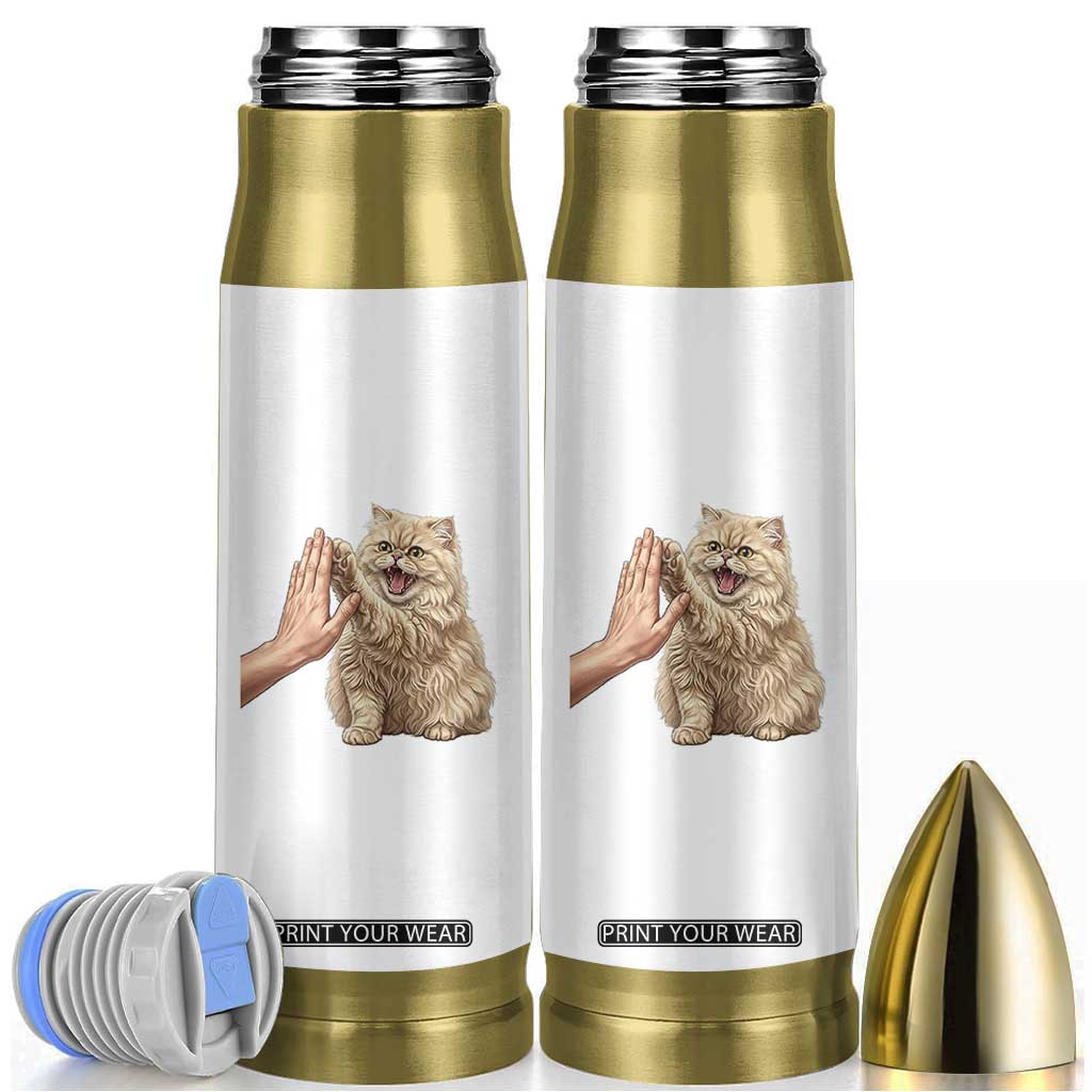 Cute Persian Cat High Five Bullet Tumbler Cat Lover TS12 White Print Your Wear
