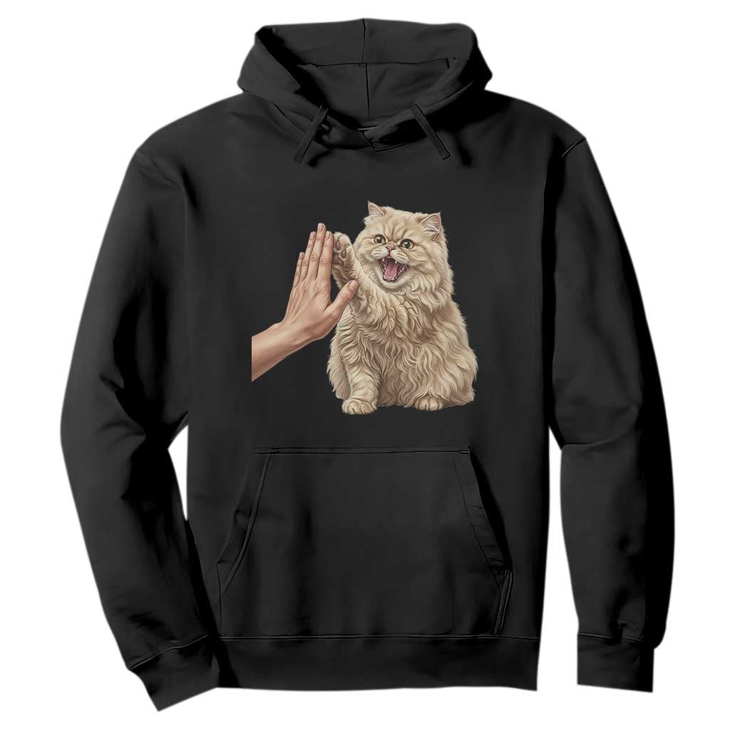 Cute Persian Cat High Five Hoodie Cat Lover TS12 Black Print Your Wear