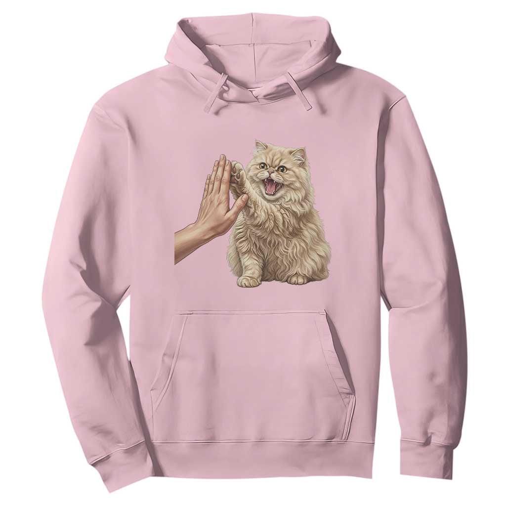 Cute Persian Cat High Five Hoodie Cat Lover TS12 Light Pink Print Your Wear