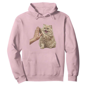 Cute Persian Cat High Five Hoodie Cat Lover TS12 Light Pink Print Your Wear