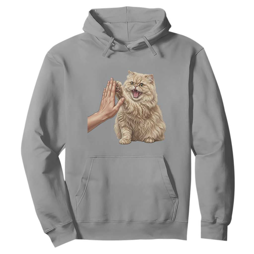Cute Persian Cat High Five Hoodie Cat Lover TS12 Sport Gray Print Your Wear