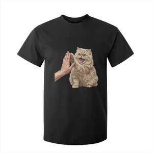 Cute Persian Cat High Five T Shirt For Kid Cat Lover TS12 Black Print Your Wear