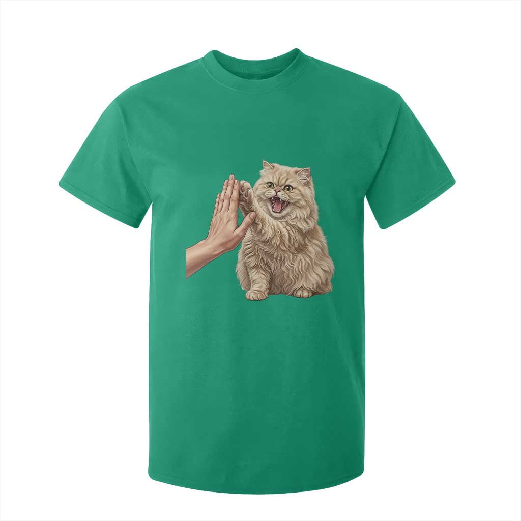 Cute Persian Cat High Five T Shirt For Kid Cat Lover TS12 Irish Green Print Your Wear