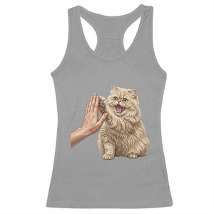 Cute Persian Cat High Five Racerback Tank Top Cat Lover TS12 Sport Gray Print Your Wear