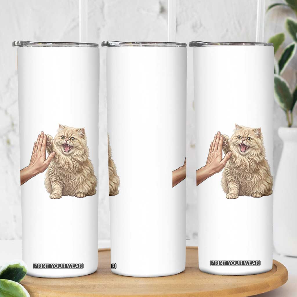 Cute Persian Cat High Five Skinny Tumbler Cat Lover TS12 Print Your Wear