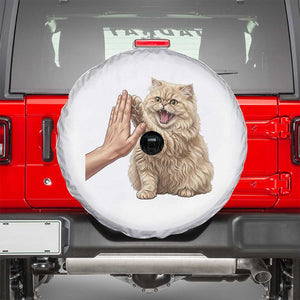 Cute Persian Cat High Five Spare Tire Cover Cat Lover TS12 White Print Your Wear