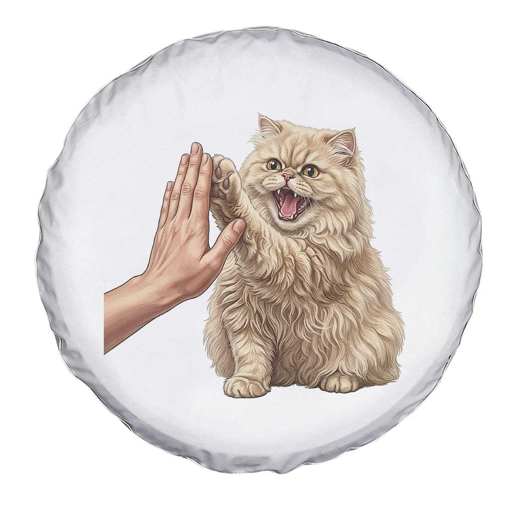 Cute Persian Cat High Five Spare Tire Cover Cat Lover TS12 Print Your Wear