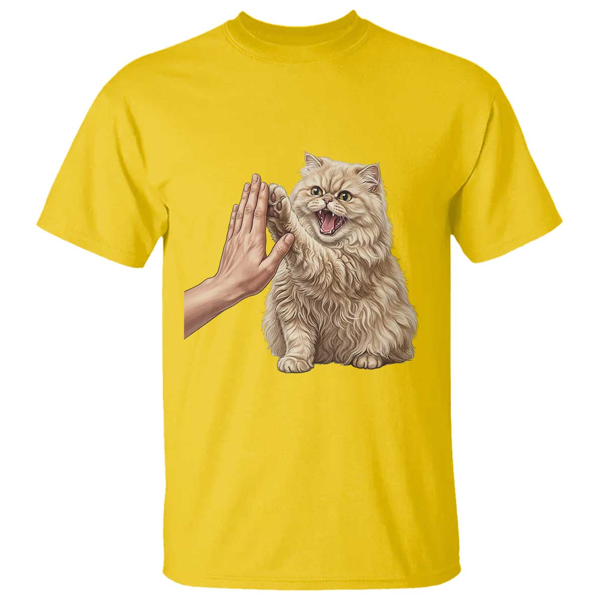 Cute Persian Cat High Five T Shirt Cat Lover TS12 Daisy Print Your Wear