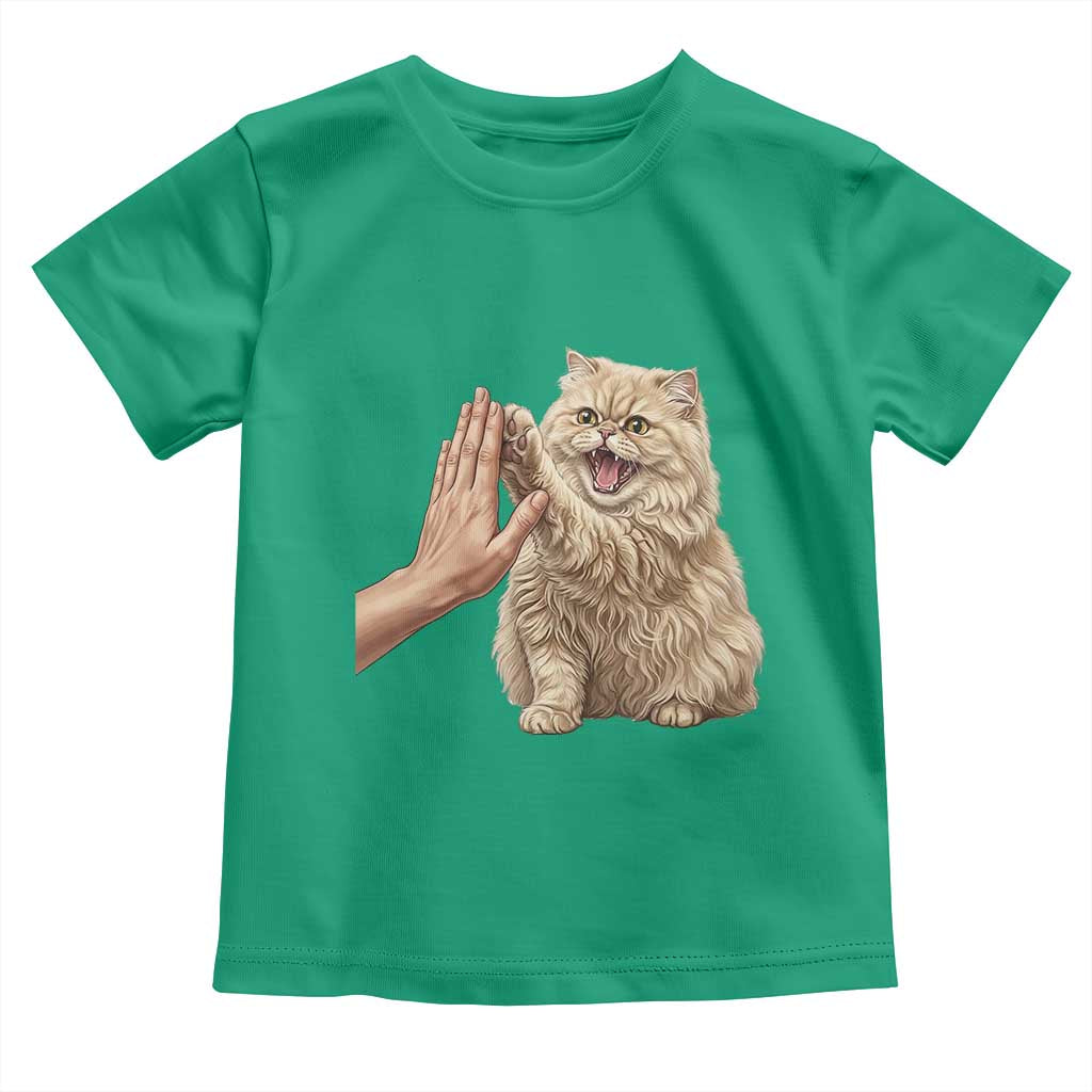 Cute Persian Cat High Five Toddler T Shirt Cat Lover TS12 Irish Green Print Your Wear