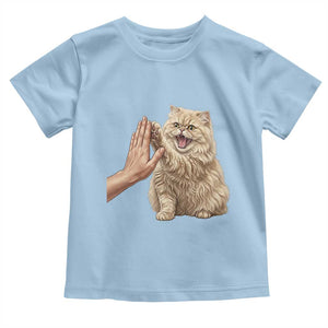 Cute Persian Cat High Five Toddler T Shirt Cat Lover TS12 Light Blue Print Your Wear