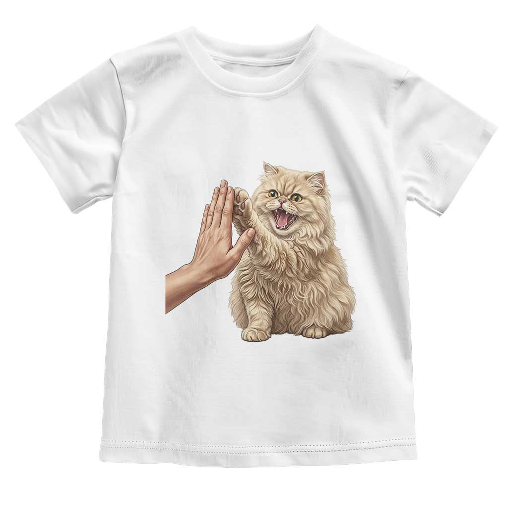 Cute Persian Cat High Five Toddler T Shirt Cat Lover TS12 White Print Your Wear