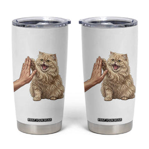 Cute Persian Cat High Five Tumbler Cup Cat Lover TS12 White Print Your Wear