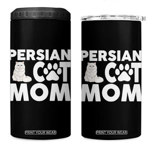 Proud Persian Cat Mom 4 in 1 Can Cooler Tumbler Fluffy Cat Lover Gift For Her TS12 One Size: 16 oz Black Print Your Wear