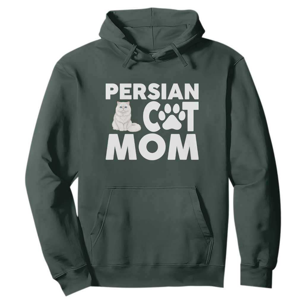 Proud Persian Cat Mom Hoodie Fluffy Cat Lover Gift For Her TS12 Dark Forest Green Print Your Wear