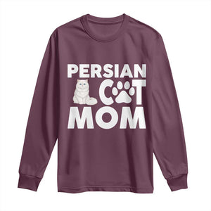 Proud Persian Cat Mom Long Sleeve Shirt Fluffy Cat Lover Gift For Her TS12 Maroon Print Your Wear