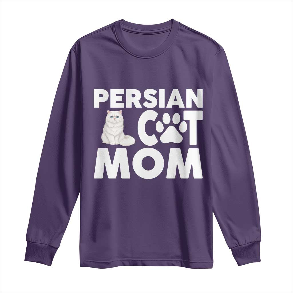 Proud Persian Cat Mom Long Sleeve Shirt Fluffy Cat Lover Gift For Her TS12 Purple Print Your Wear