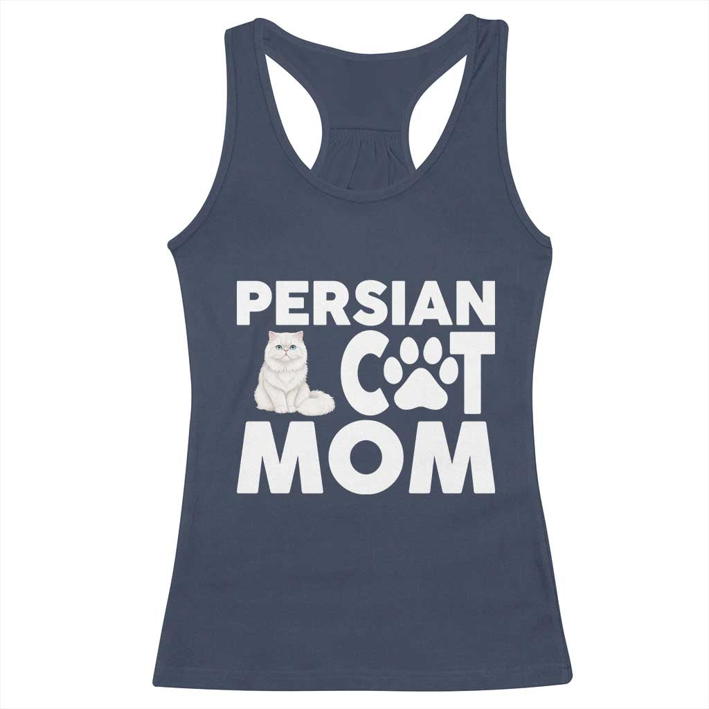 Proud Persian Cat Mom Racerback Tank Top Fluffy Cat Lover Gift For Her TS12 Navy Print Your Wear