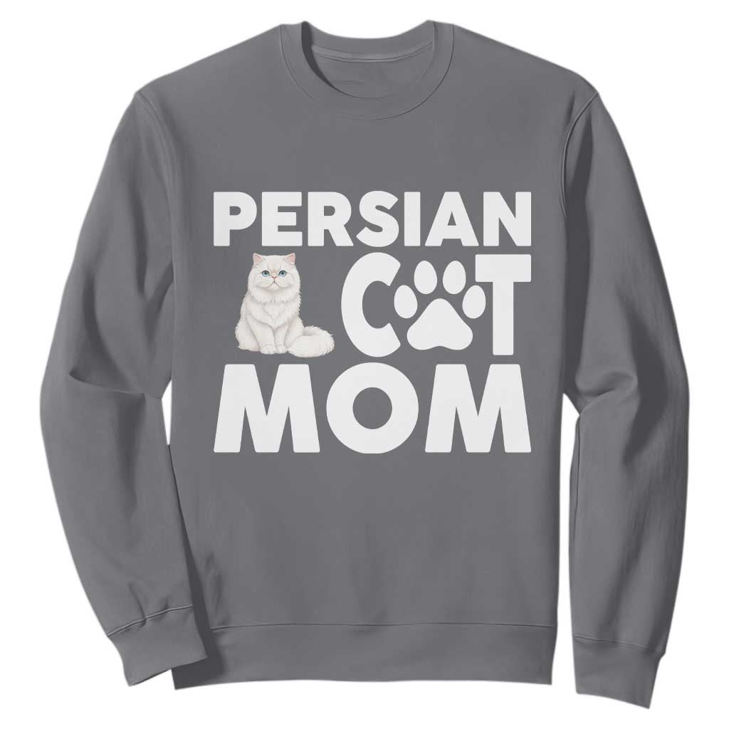 Proud Persian Cat Mom Sweatshirt Fluffy Cat Lover Gift For Her TS12 Charcoal Print Your Wear