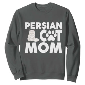 Proud Persian Cat Mom Sweatshirt Fluffy Cat Lover Gift For Her TS12 Dark Heather Print Your Wear