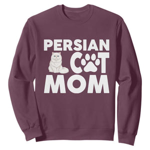 Proud Persian Cat Mom Sweatshirt Fluffy Cat Lover Gift For Her TS12 Maroon Print Your Wear