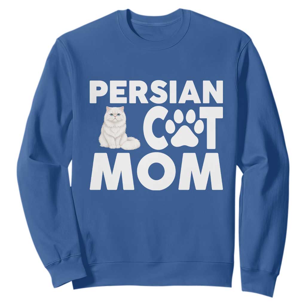 Proud Persian Cat Mom Sweatshirt Fluffy Cat Lover Gift For Her TS12 Royal Blue Print Your Wear