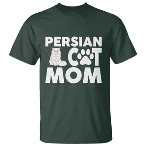 Proud Persian Cat Mom T Shirt Fluffy Cat Lover Gift For Her TS12 Dark Forest Green Print Your Wear