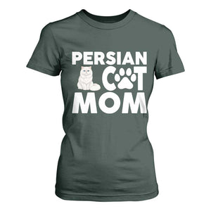 Proud Persian Cat Mom T Shirt For Women Fluffy Cat Lover Gift For Her TS12 Dark Forest Green Print Your Wear