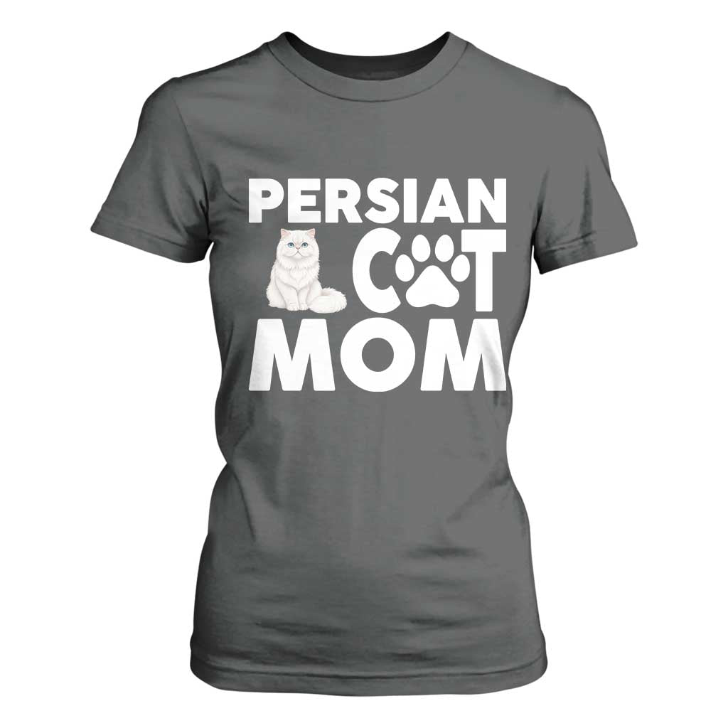 Proud Persian Cat Mom T Shirt For Women Fluffy Cat Lover Gift For Her TS12 Dark Heather Print Your Wear